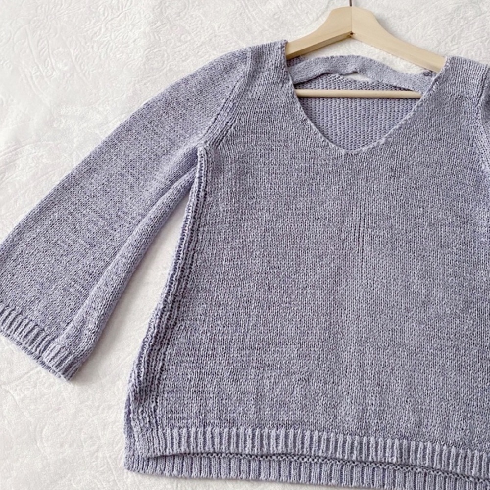 Loft Periwinkle Belled Sleeve Sweater